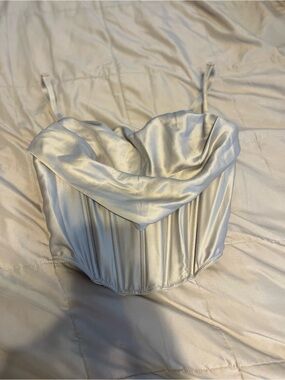 NWOT Victoria's Secret Silver Satin Cowl Corset Camisole